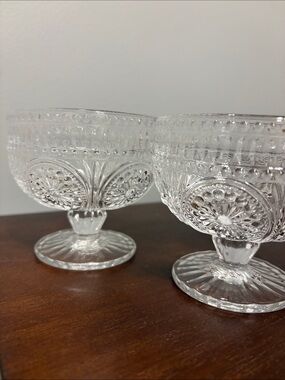 The Pioneer Woman Adeline 10 ounce Clear Glass Footed Sundae Bowl Set of 2 New